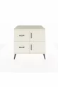 Commode Kronos avec une étagère, 2 tiroirs et 2 portes, Pierre de lune-Pierres de lune