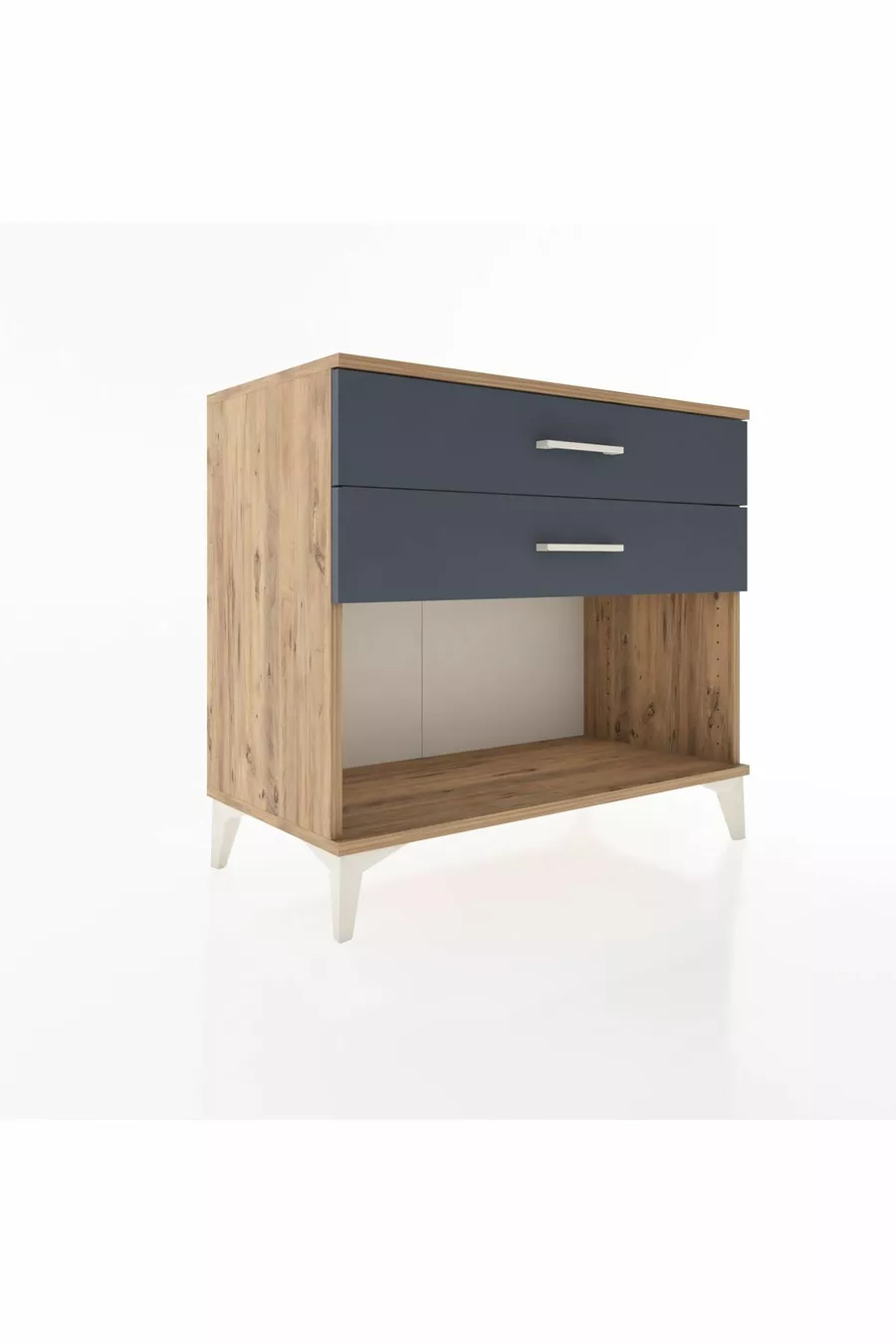 Commode Hyperion 2 tiroirs Pin-Anthracite