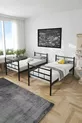 Koza Ranza Black Convertible Metal Bunk Bed Compatible with Mattress