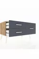 Commode Hyperion 3 étagères Pin-Pierre d'Agate/Anthracite