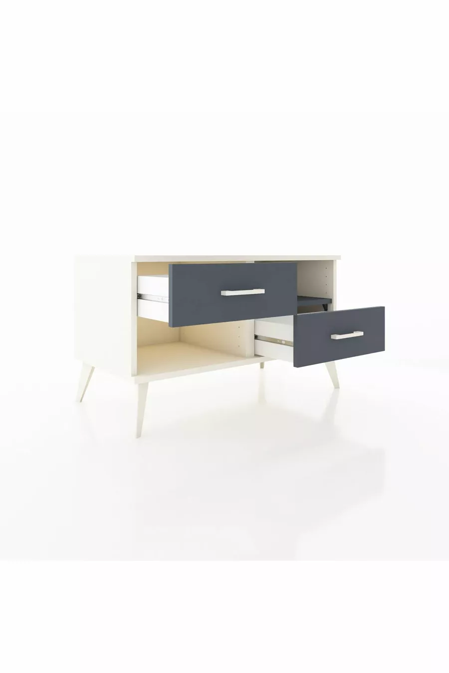 Commode Hyperion à une étagère et 2 tiroirs Pierre de lune-Anthracite