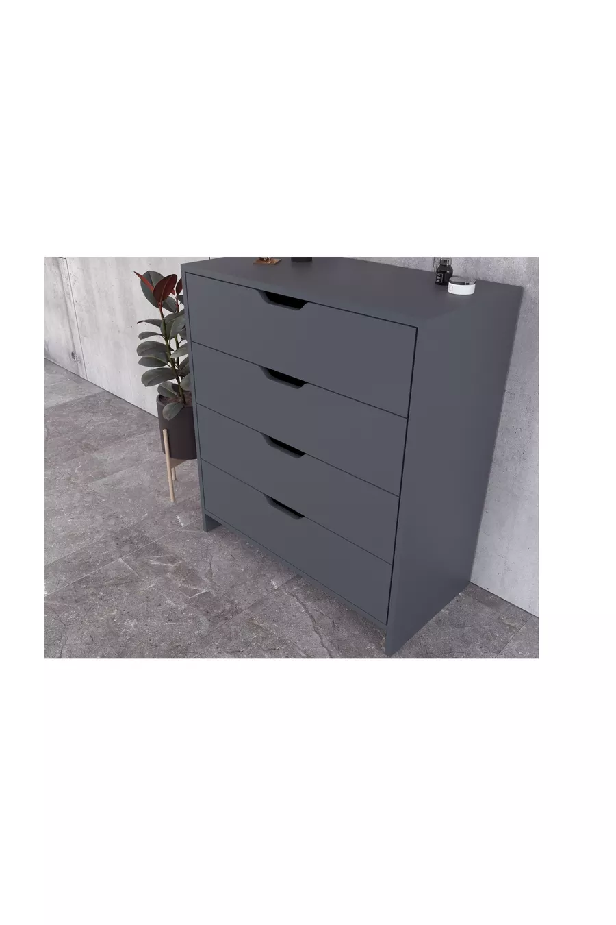 COMMODE EFES, 4 TIROIRS, ANTHRACITE