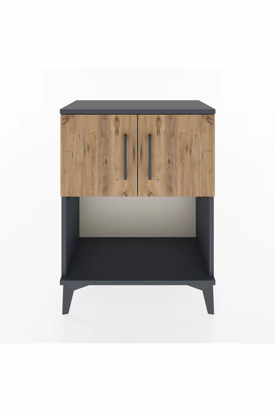 Arges Commode 2-Shelf 2-Door Anthracite-Pine