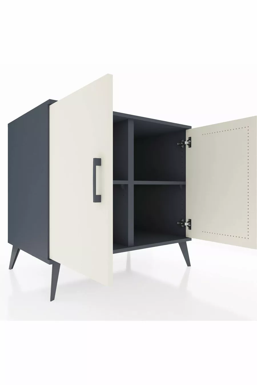 Commode Kronos 2 étagères 2 portes Anthracite-Pierre de lune/Anthracite