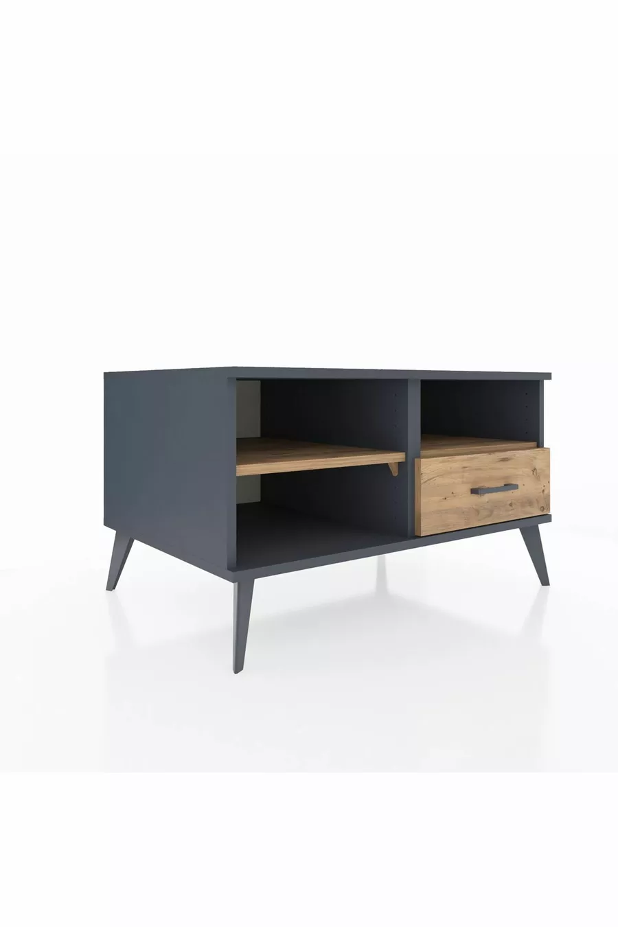 Commode Kronos 2 étagères 1 tiroir Anthracite-Pin