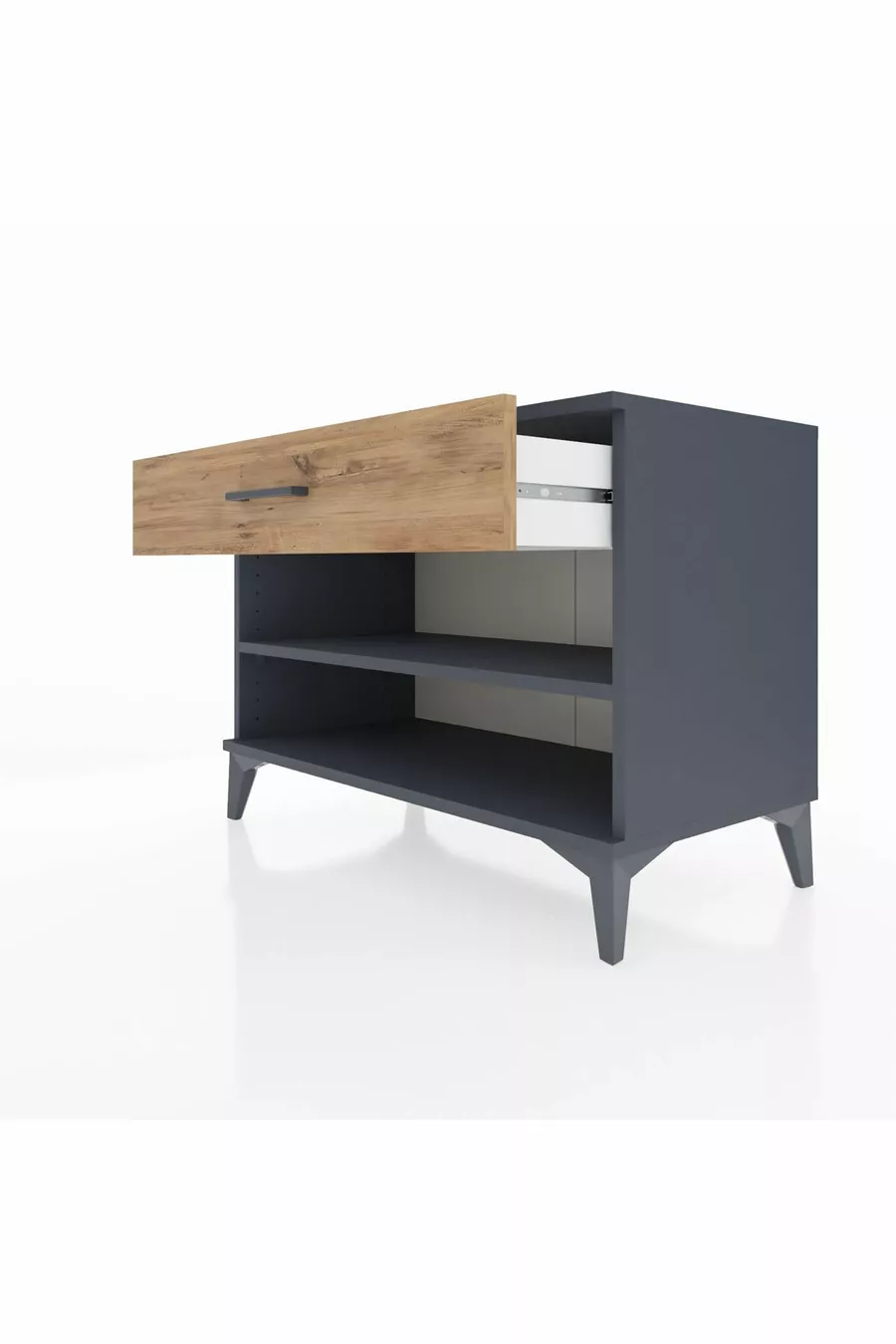 Hyperion Dresser Single Shelf Single Drawer Anthracite-Pine