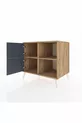 Commode Kronos 2 étagères 2 portes Pin-Anthracite/Pin