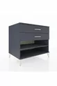 Commode Kronos à une étagère et deux tiroirs Anthracite-Anthracite