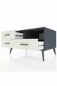 Commode Kronos à une étagère et 3 tiroirs Anthracite-Anthracite/Pierre de Lune