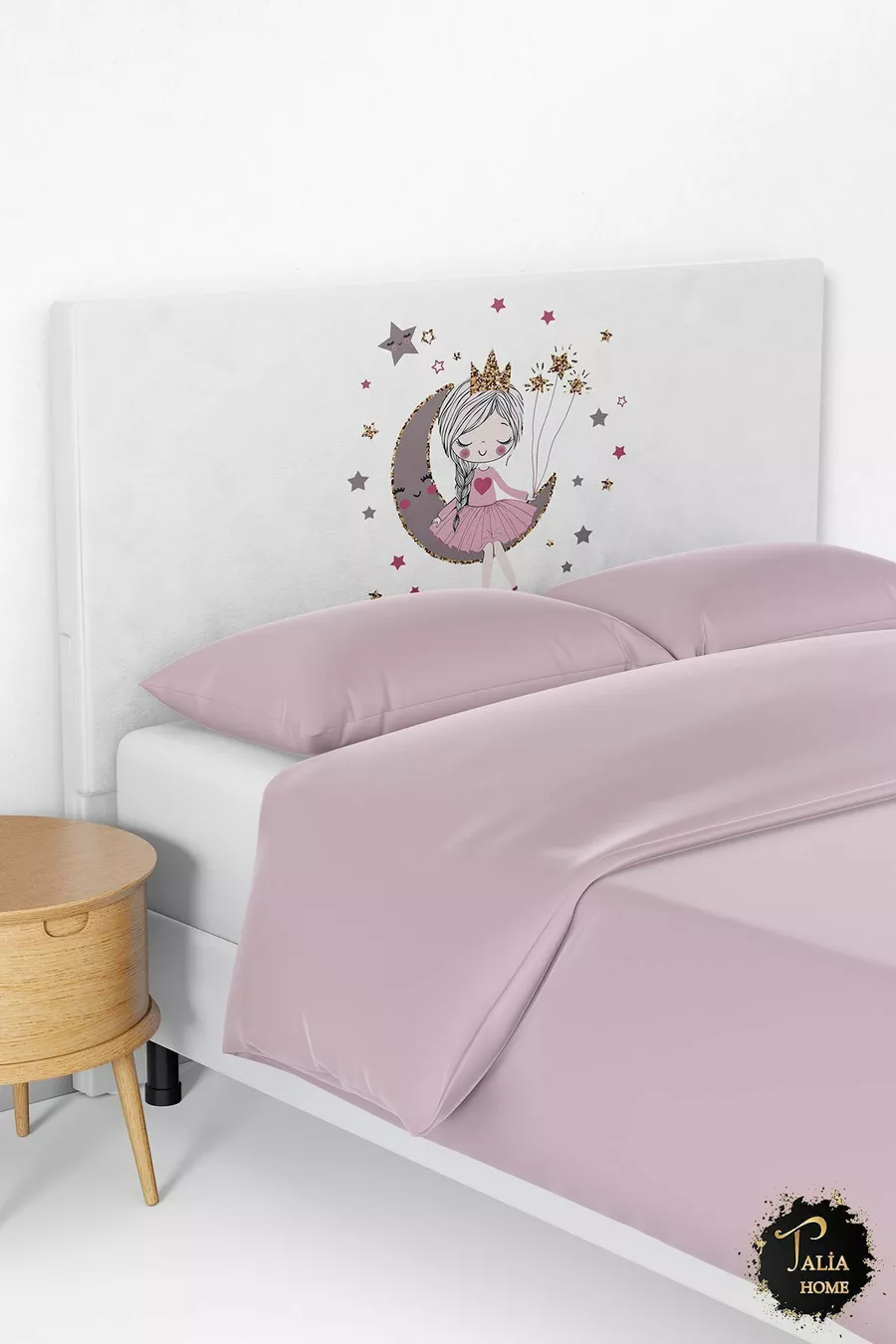 Copri Testata Letto con Stampa di Bambina che Siede sulla Luna