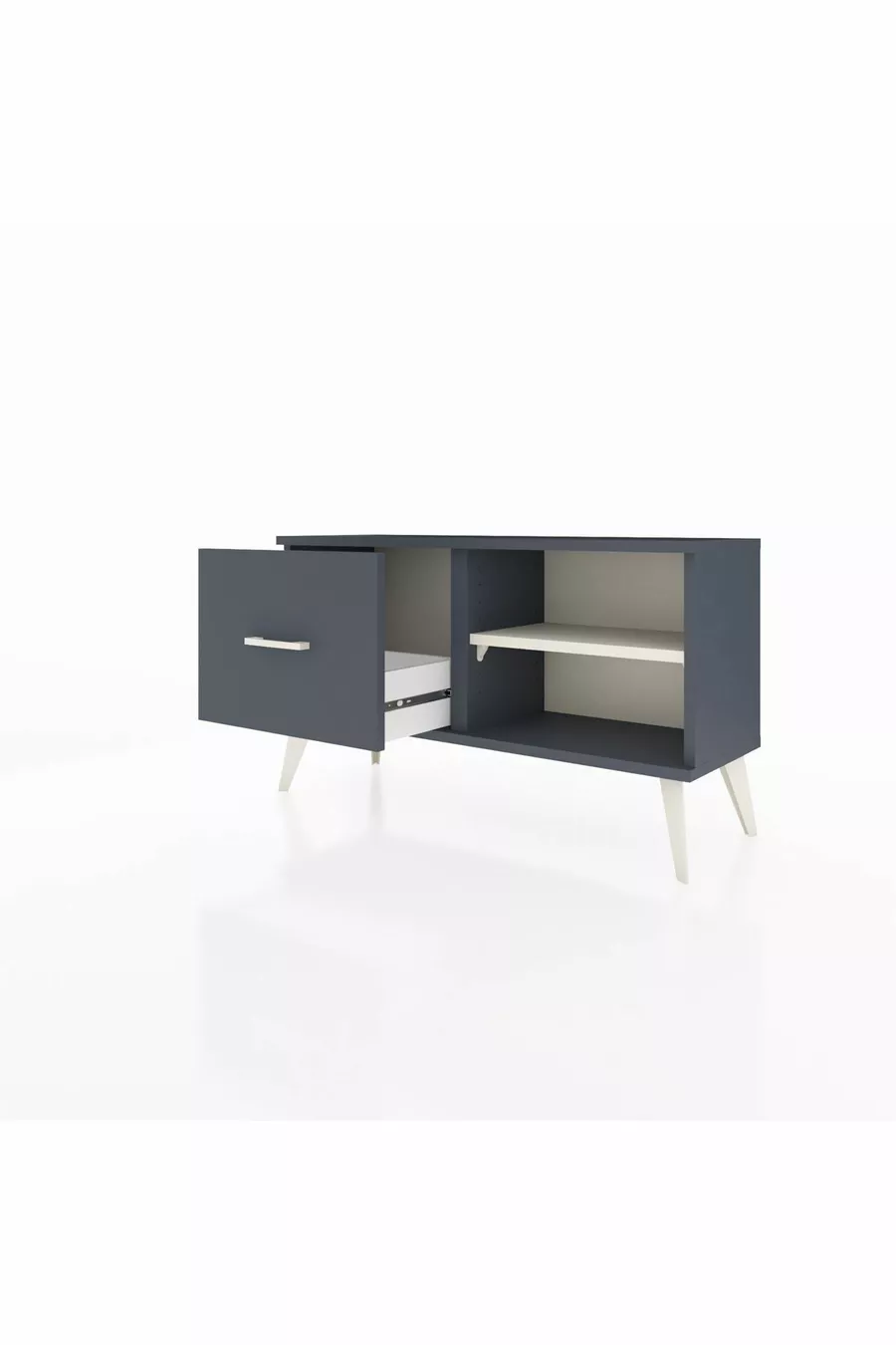 Commode Arges à une étagère et un tiroir Anthracite-Pierre de lune/Anthracite