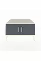 Commode Kronos 2 étagères 2 portes Pierre de lune-Anthracite/Pierre de lune