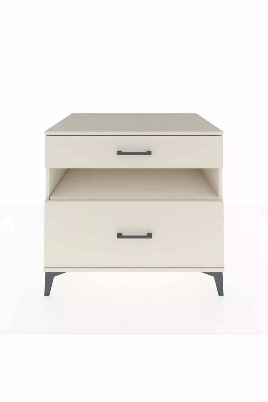 Commode Kronos à une étagère et 2 tiroirs Pierre de lune-Pierre de lune