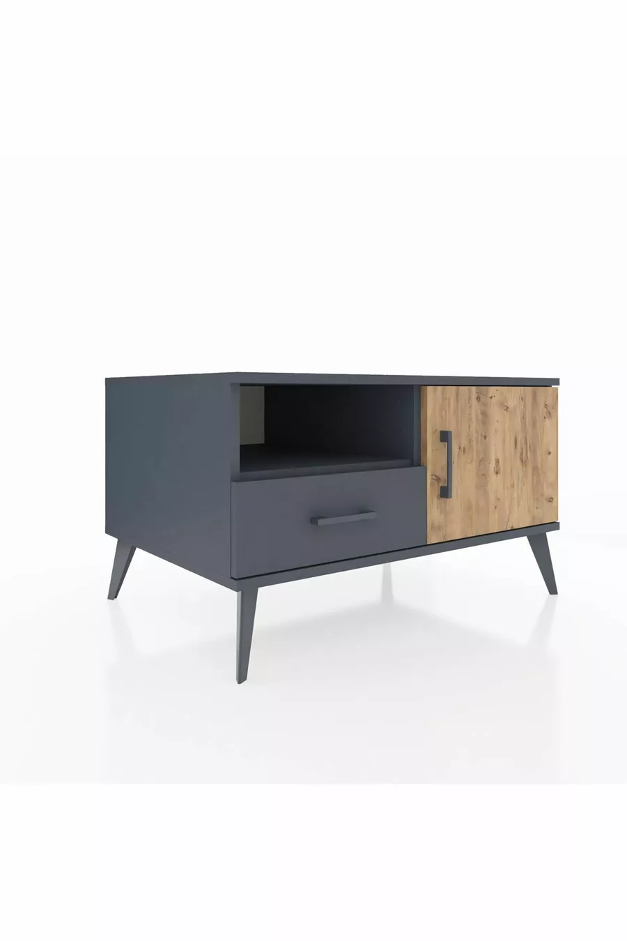 Kronos Dressoir met 2 planken, 1 lade en 1 deur, antraciet-den/antraciet