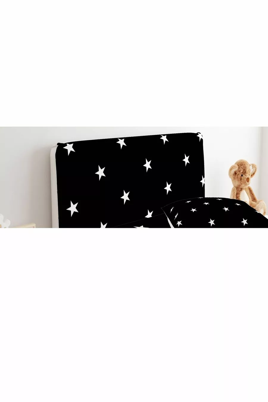 Housse de tête de base Fond noir Étoiles blanches