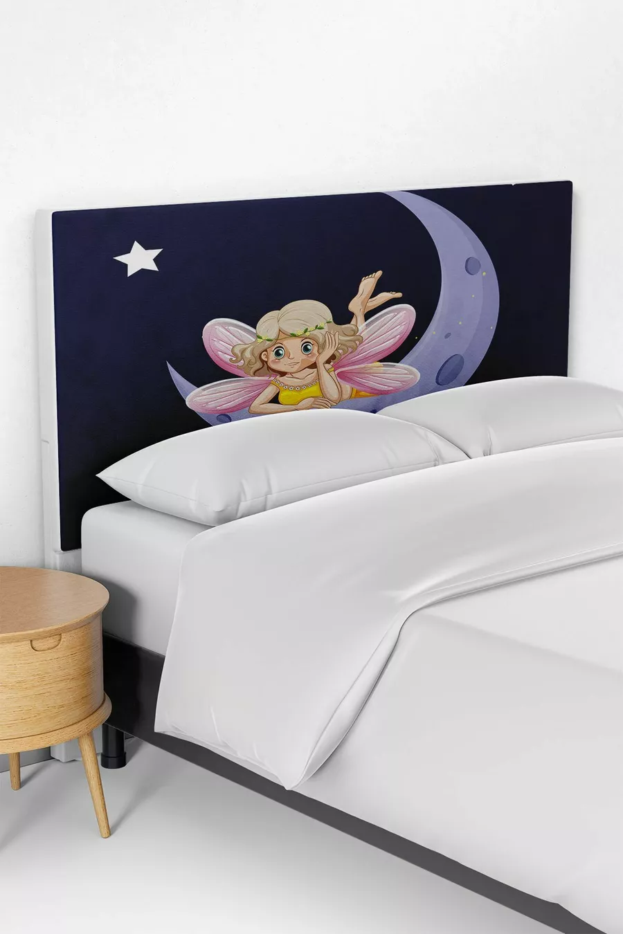 Navy Fairy Pattern Children's Room Bed Base Headboard Cover