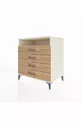 Kronos Dresser Single Shelf 4 Drawers Moonstone-Pine