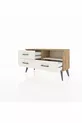 Commode Arges à un seul étagère et 3 tiroirs en pin-onyx