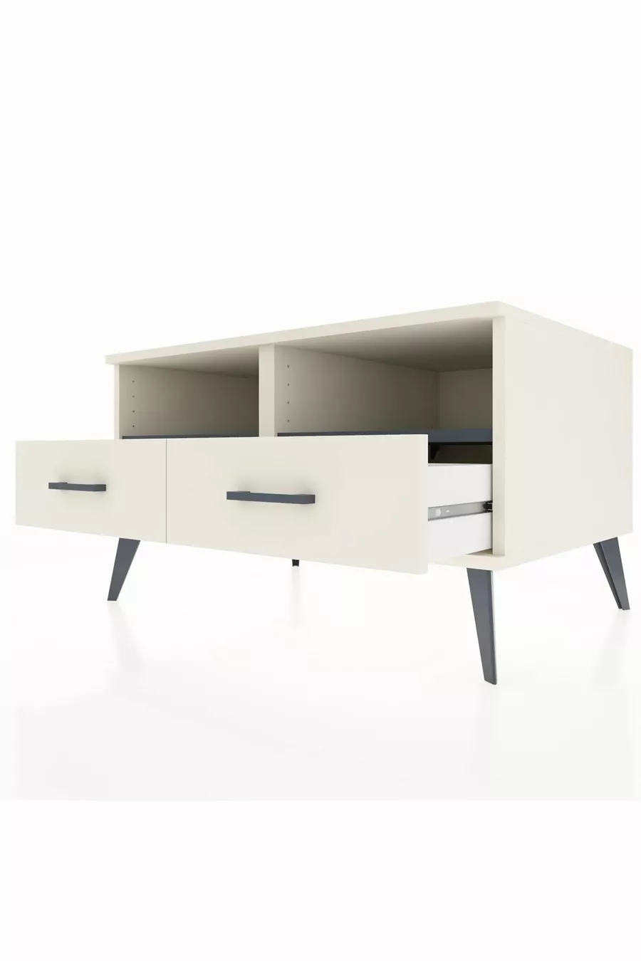 Kronos Dressoir 2 Planken 2 Lades Maassteen-Antraciet/Maassteen