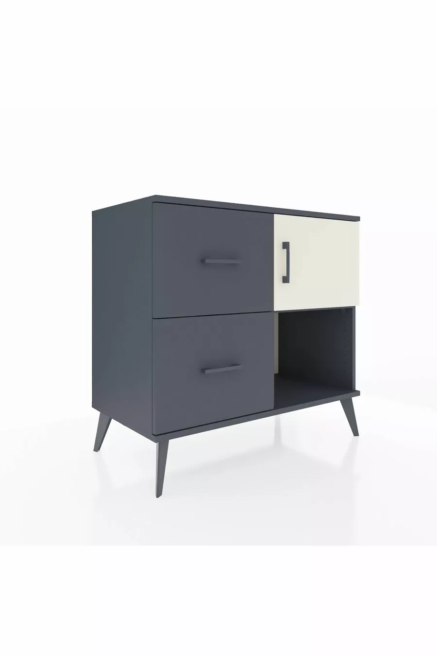 Hyperion Dressoir Met Eén Plank, 2 Lades En Eén Deur Antraciet-Steen/Antraciet