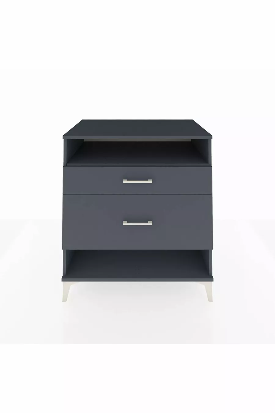 Commode Kronos à une étagère et deux tiroirs Anthracite-Anthracite