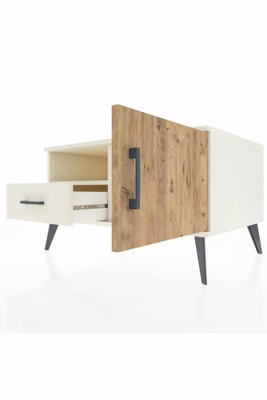 Kronos Dresser 2-Shelf Single Drawer Single Door Moonstone-Pine/Moonstone