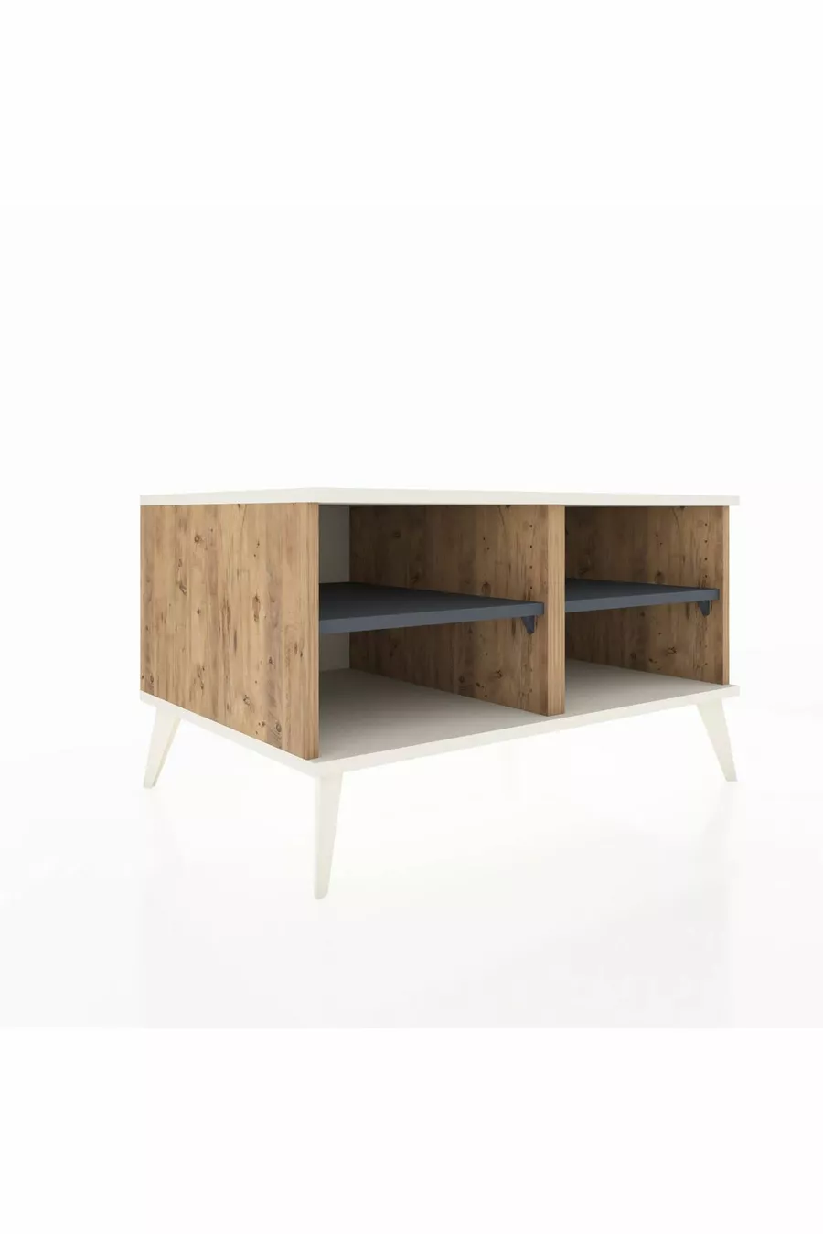 Commode Kronos 2 étagères Pin-Silex/Anthracite