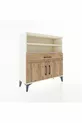 Commode Arges 3 étagères 1 tiroir 2 portes Pierre de lune-Épicéa