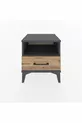 Commode Hyperion à une étagère et un tiroir Anthracite-Pin