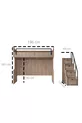 Lits superposés, Ensemble de chambre pour jeunes Polo avec bureau, lit superposé en noyer, armoire à 3 portes, 2 matelas Comfort