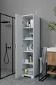 Duru Armoire simple porte pour salle de bain et vêtements, blanc mat,  cm, 5 étagères - Garde-robe
