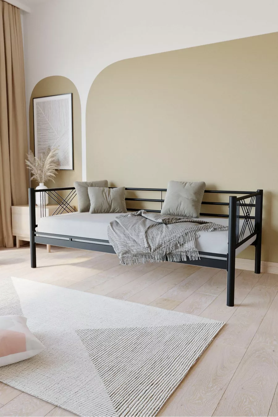Mix Premium Metall-Etagenbett Kompatibel mit Matratze, Schwarz, Abnehmbares Etagenbett