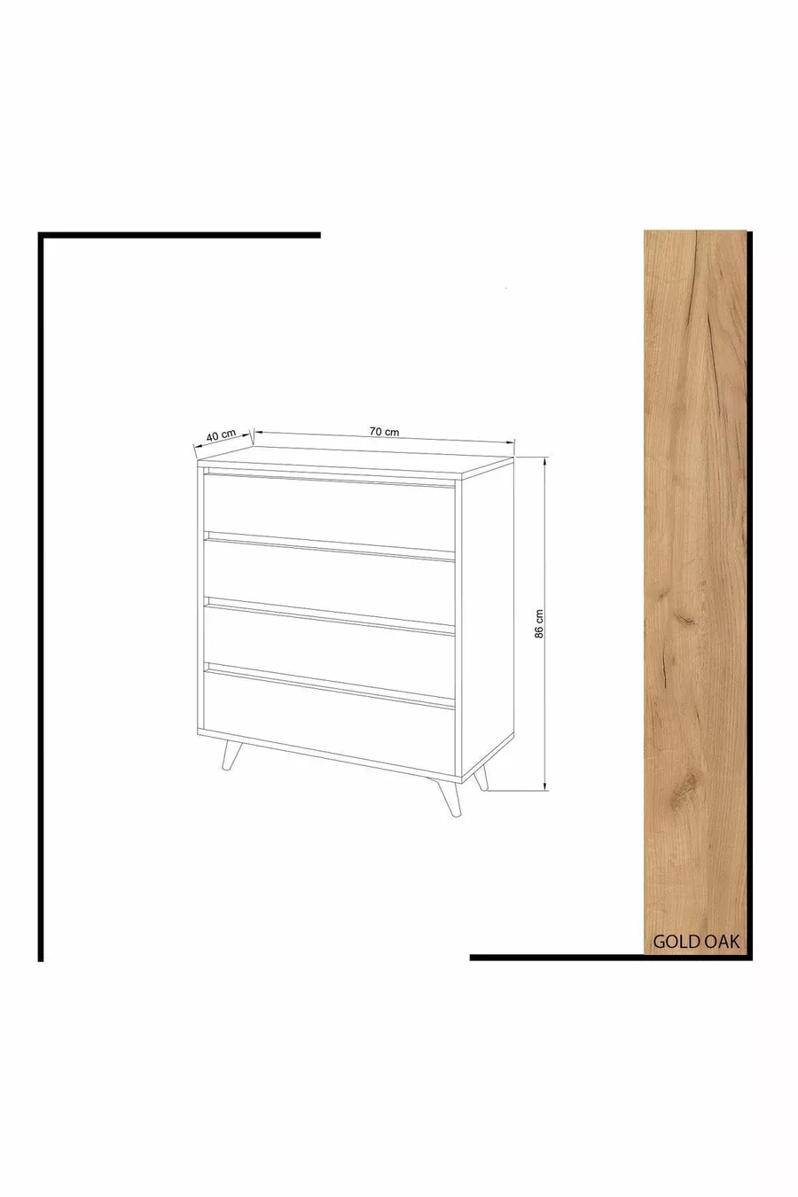 Commode Suvera à 4 tiroirs