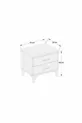 Table de chevet commode blanche London à 2 tiroirs