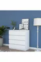 Rani Commode 4 tiroirs Chambre à coucher Chambre de bébé Blanche X cm