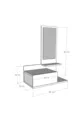 Rozella Wandgemonteerde Dressoir met Lade en Spiegel, Natuurlijk Eiken & Antraciet - Rozella