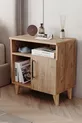 Table de chevet à 2 compartiments avec porte, en pin Atlantique