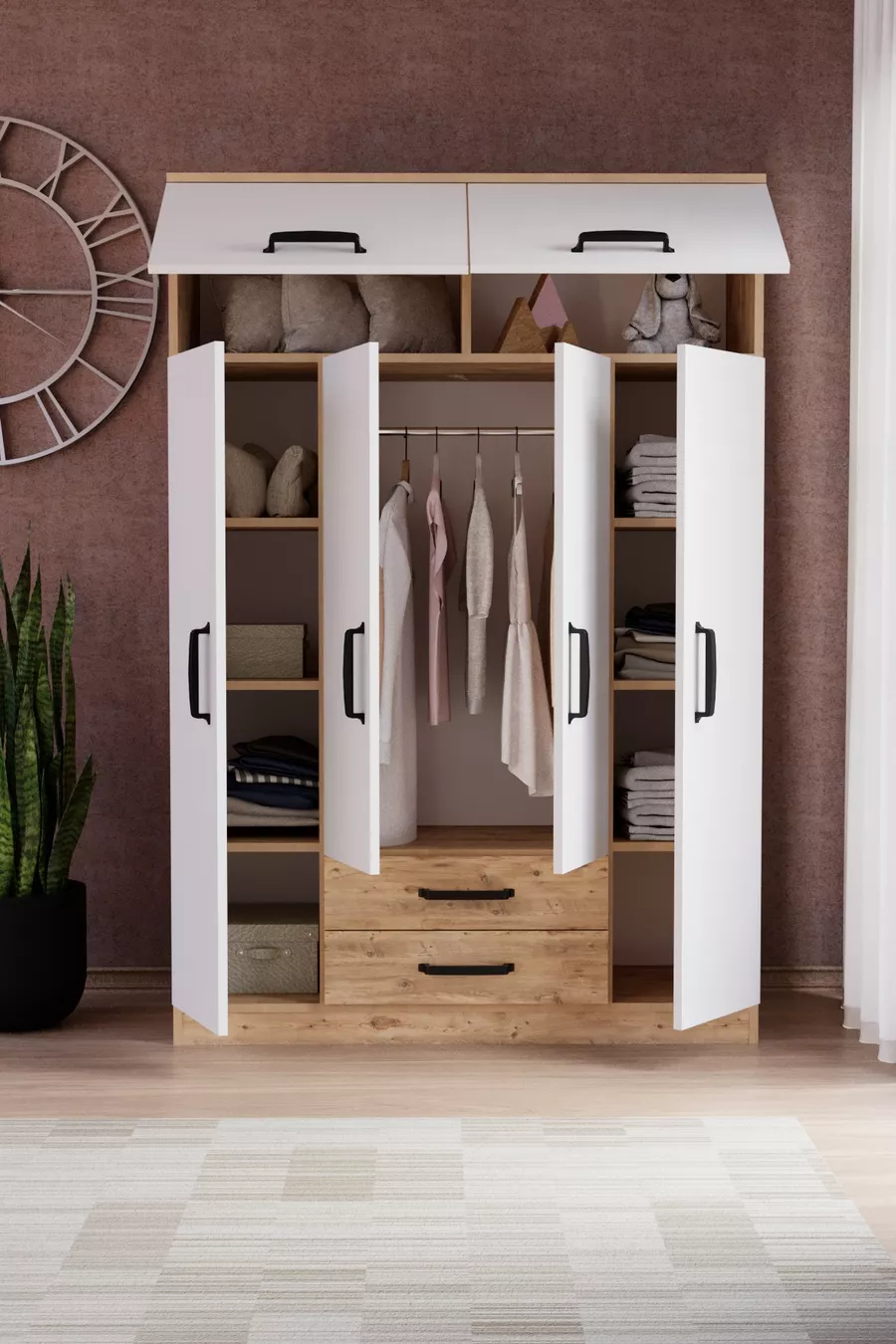 Theme 6 Cover 2 Dresser Wardrobe Atlantic Pine White