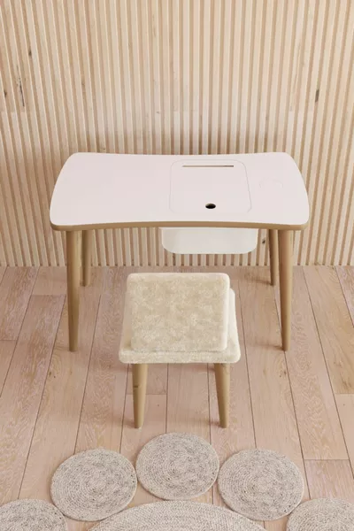 Montessori Kids Table Play Table Activity Table Study Table - 1 Piece with White Welsoft Chair
