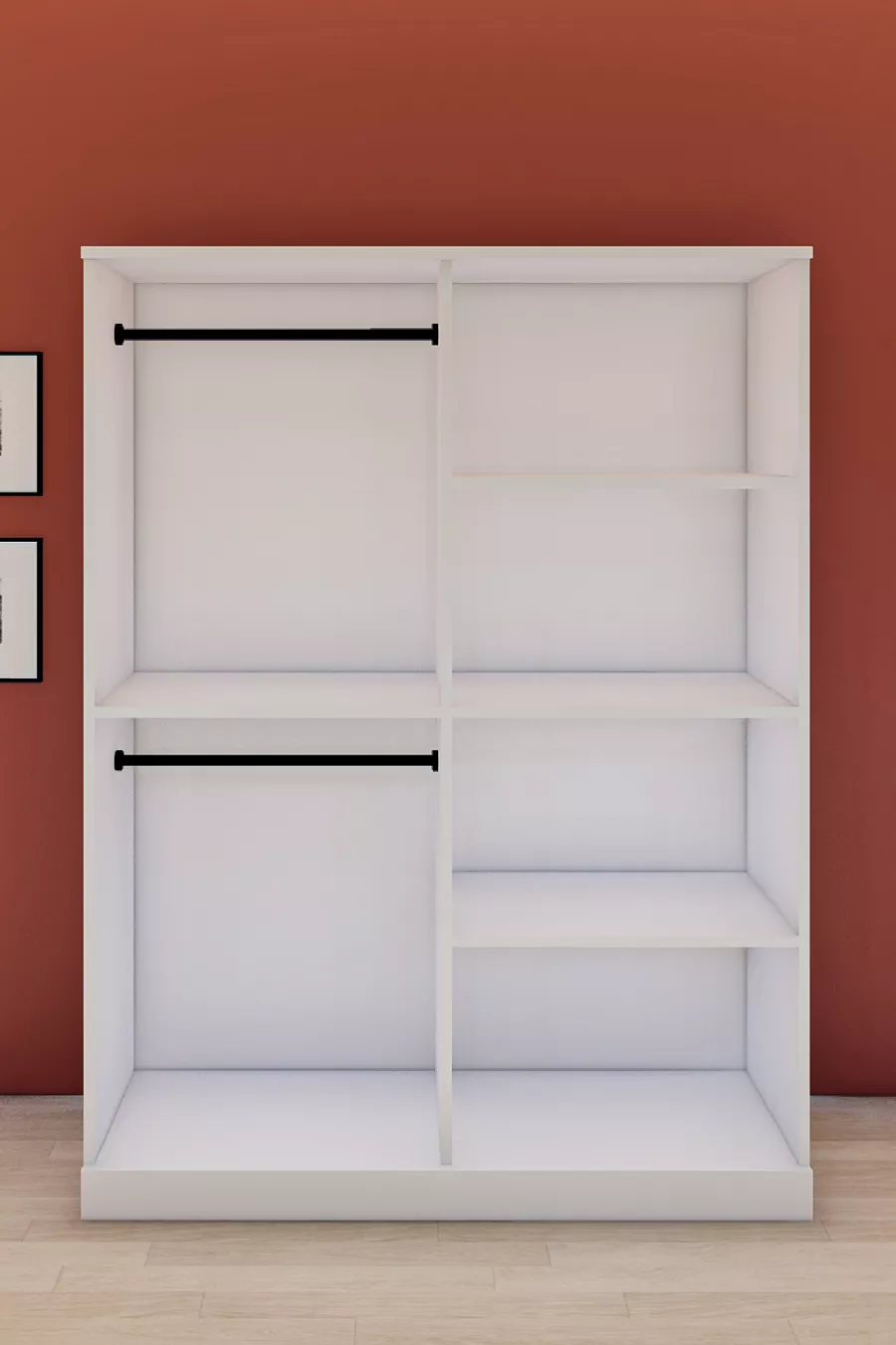 Armoire GM  Hayal 4 portes avec miroirs et poignées boutons