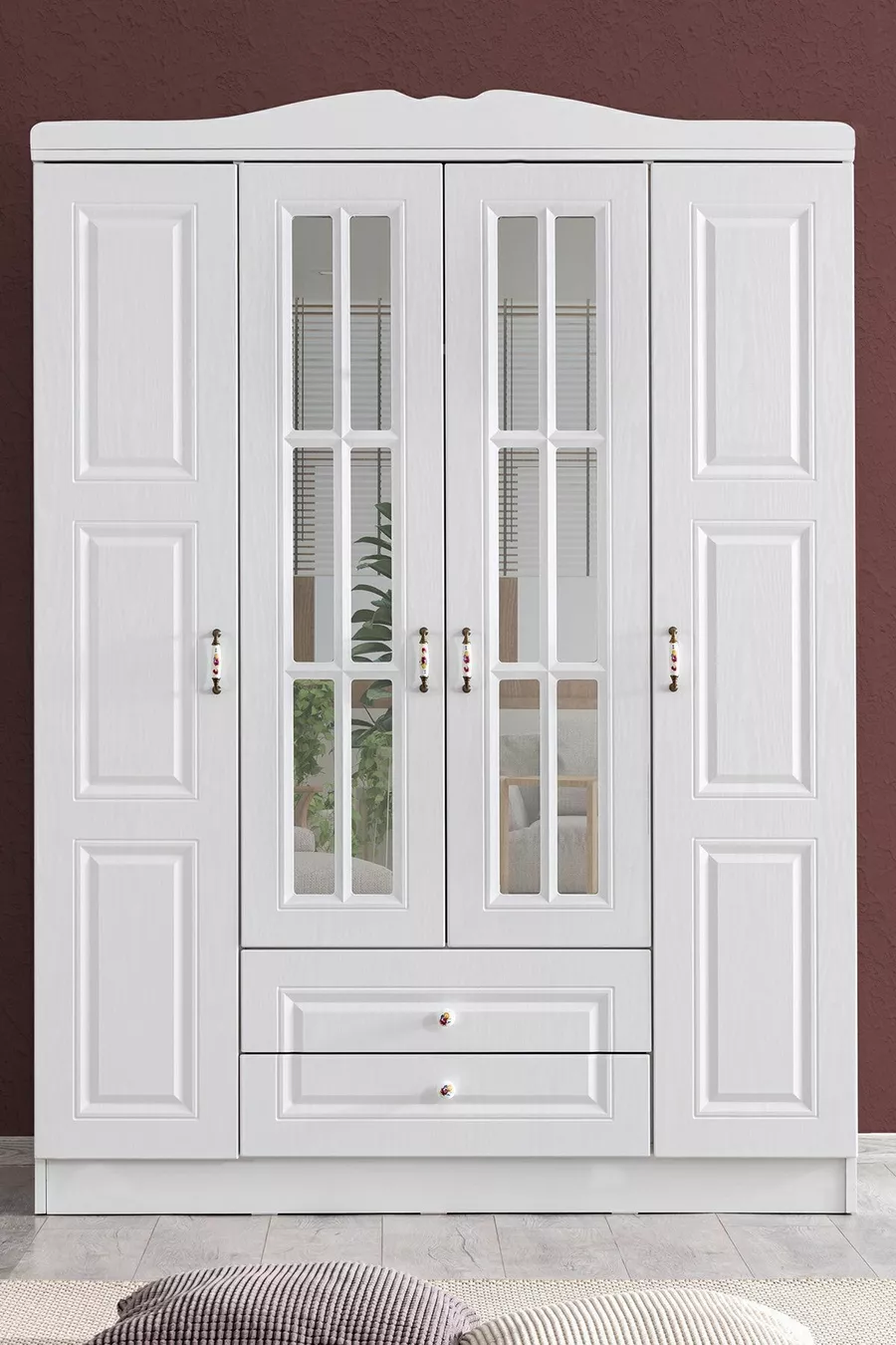 Gardırop, Country West Mdf Ön Yüzeyli 4 Kapaklı Dolap
