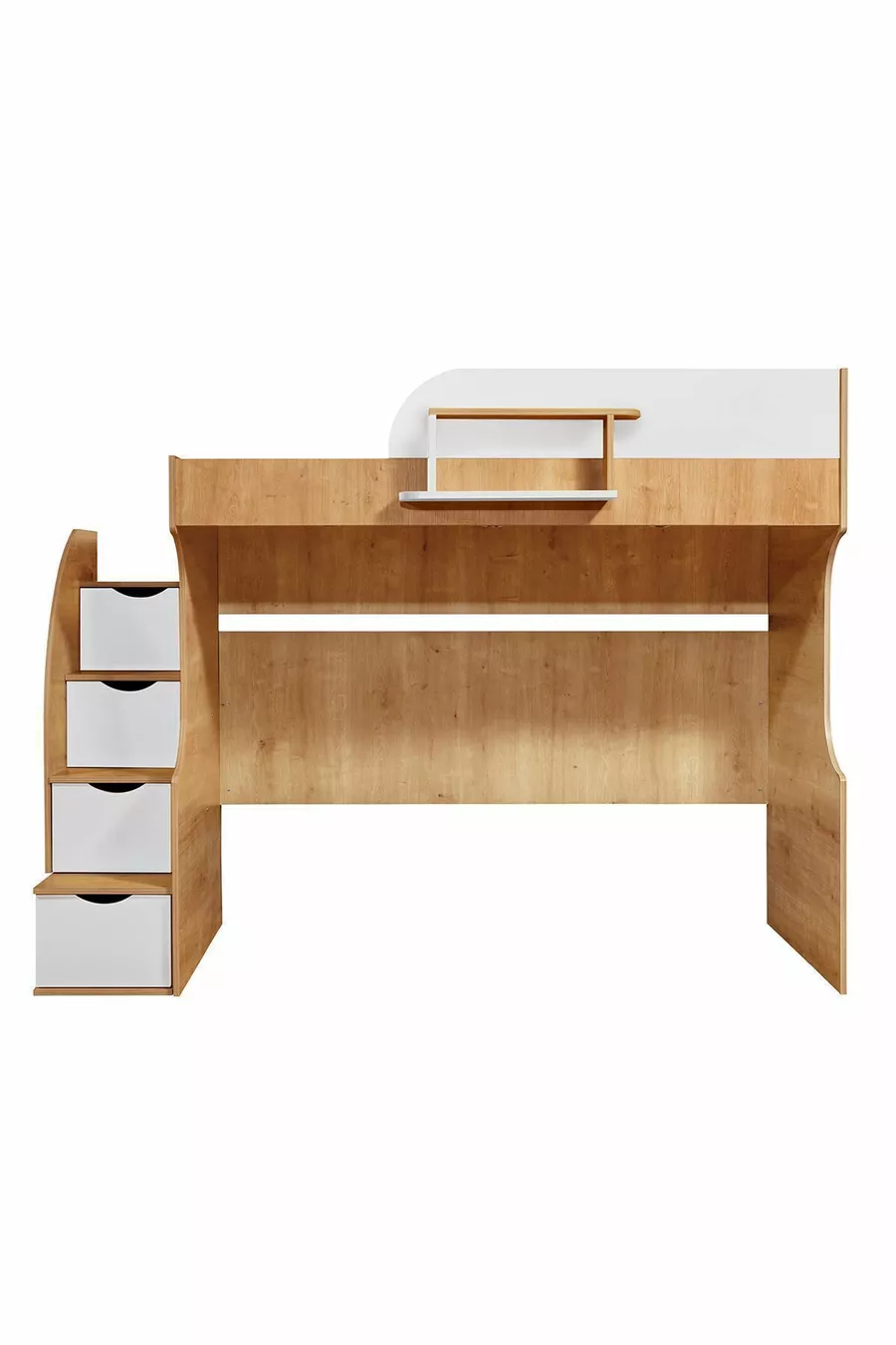 Lits superposés, Litera Ranza Armoire Bureau, Noyer clair-Blanc