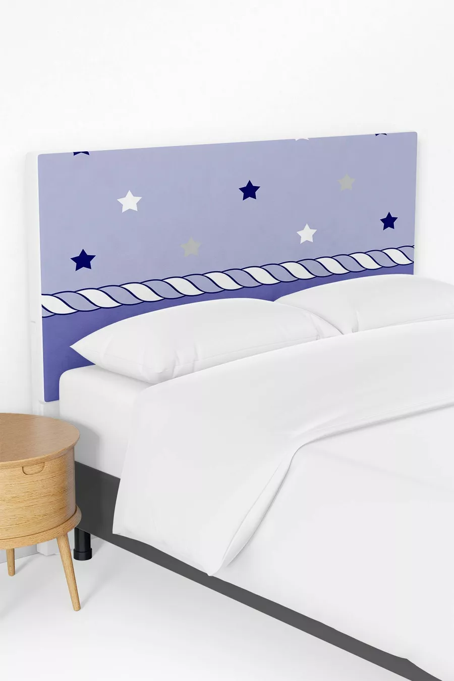 Housse de tête de lit avec sommier pour chambre d'enfant à motif étoiles violettes