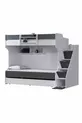 Bunk Bed, Kardem Bunk Bed with Drawer - Anthracite 2 Comfort Mattresses