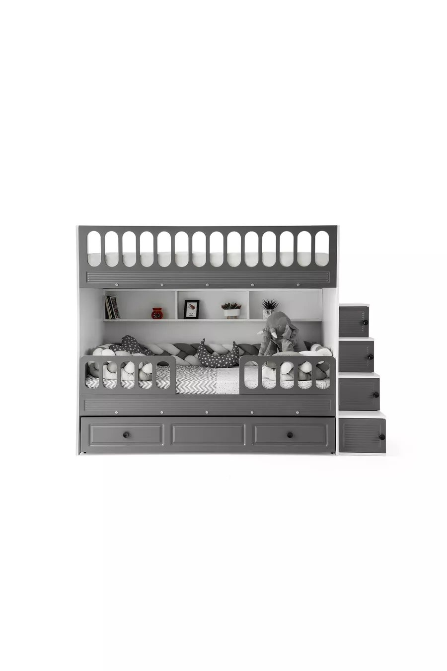 Lit superposé à volets / 2 matelas à ressorts en bambou inclus / Installation gratuite