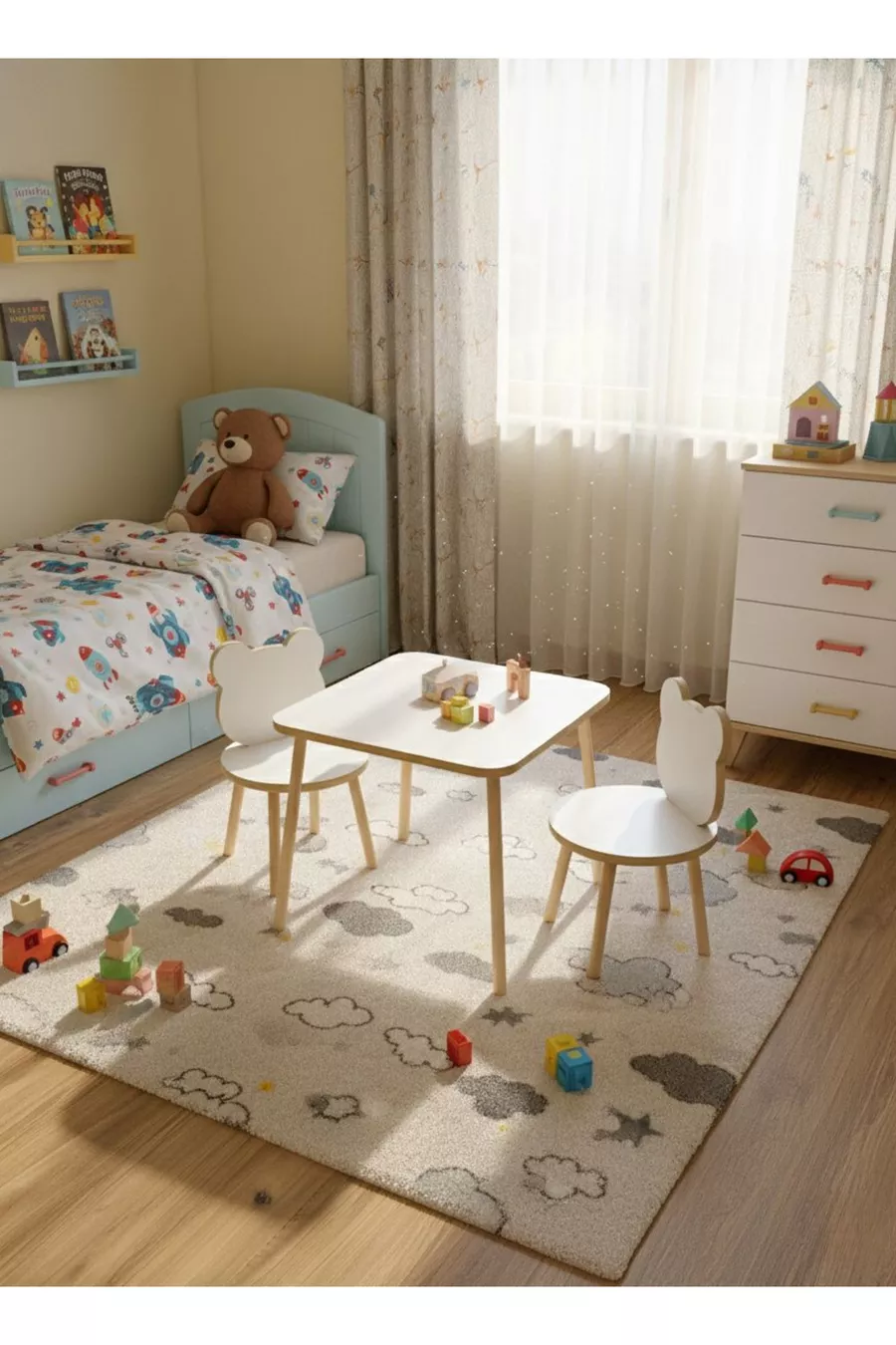 Ensemble table et chaises pour enfants Table d'activité Bureau 1 table 2 chaises