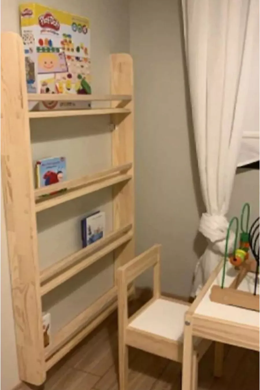 Montessori kitaplık Montessori çocuk odası kitaplığı ahşap doğal kitaplık ahşap kitaplık  x  cm