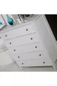 Comò moderno Rio a 5 cassetti con gambe, bianco