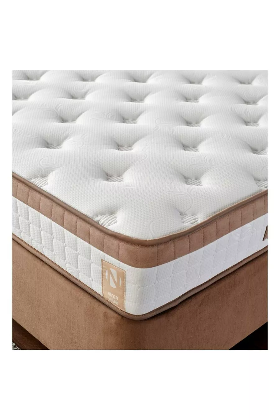 Matelas simple Latte, matelas entièrement orthopédique ferme, côté unique, à ressorts Nms, élégant et ergonomique
