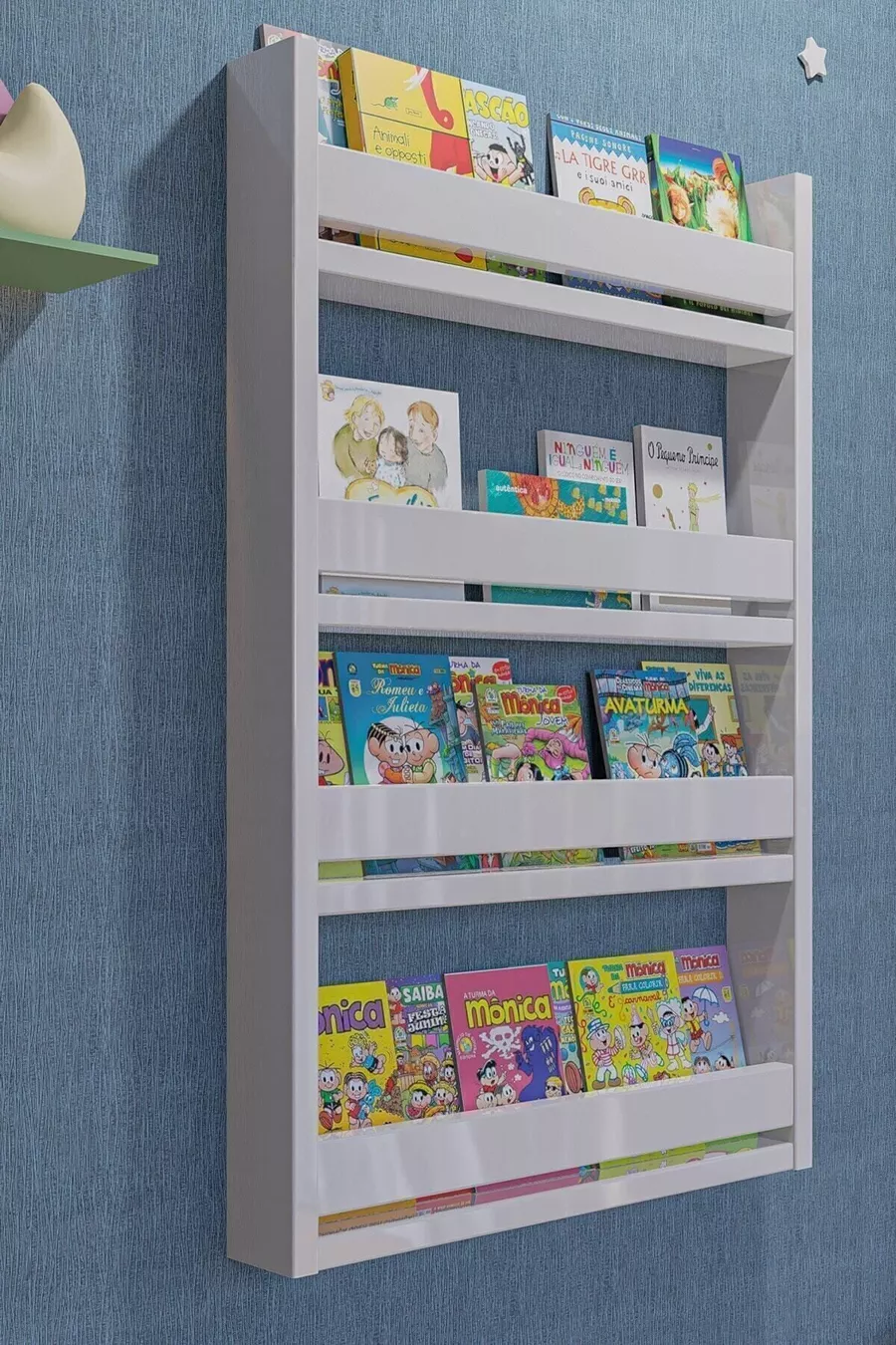 Étagère éducative Montessori pour chambre d'enfant avec 4 niveaux, étagère murale décorative